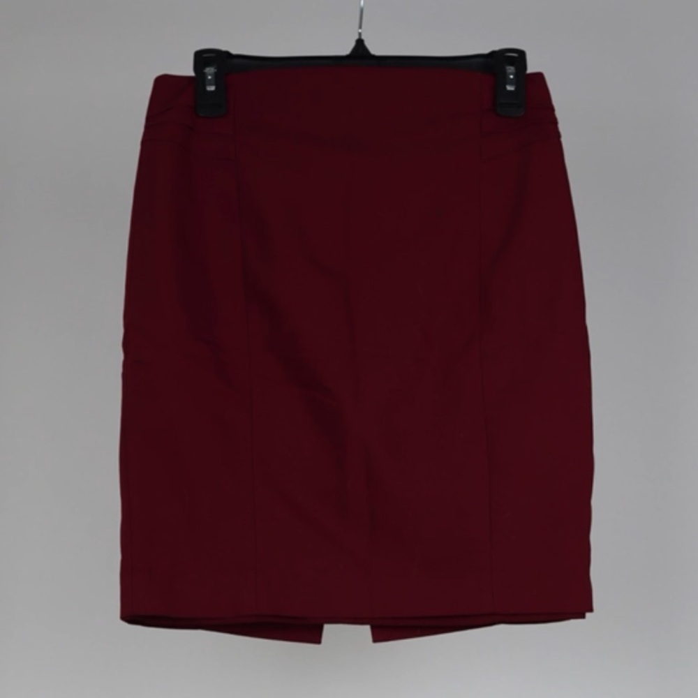 High Waisted Burgundy Pencil Skirt
